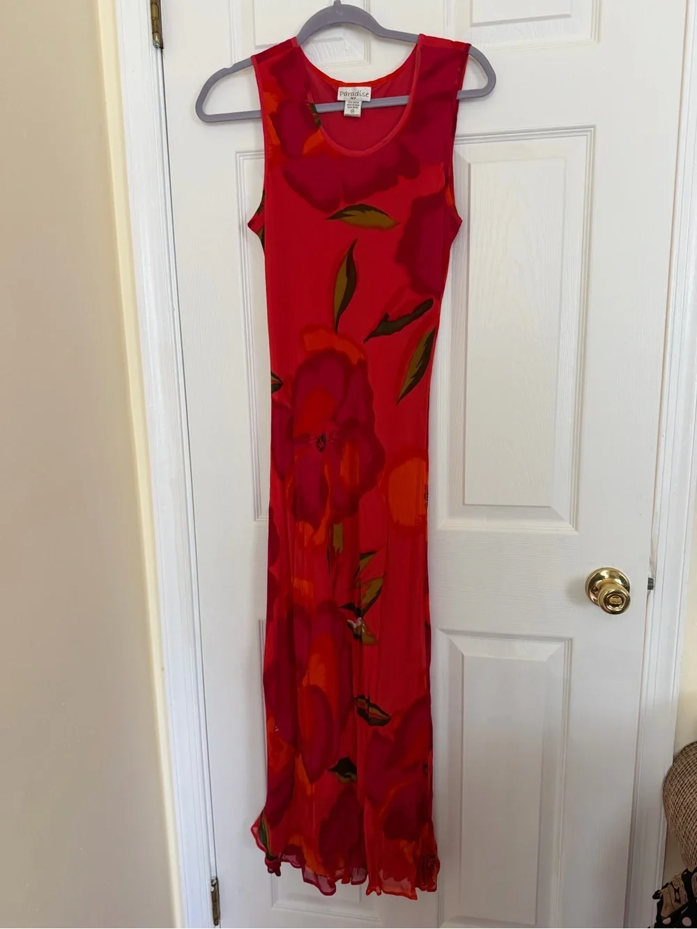 Vera Mont Red Floral Sleeveless Maxi Dress - Picture 1 of 4